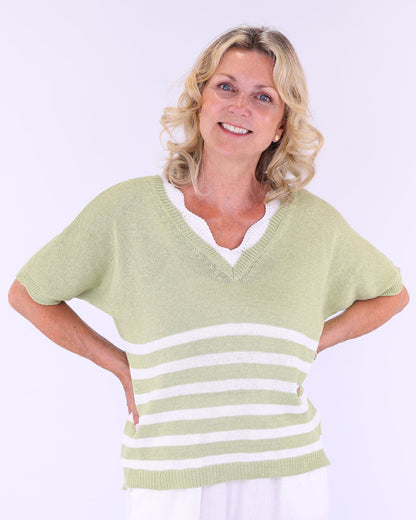 Cotton Blend Wave Top