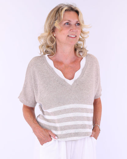 Cotton Blend Wave Top