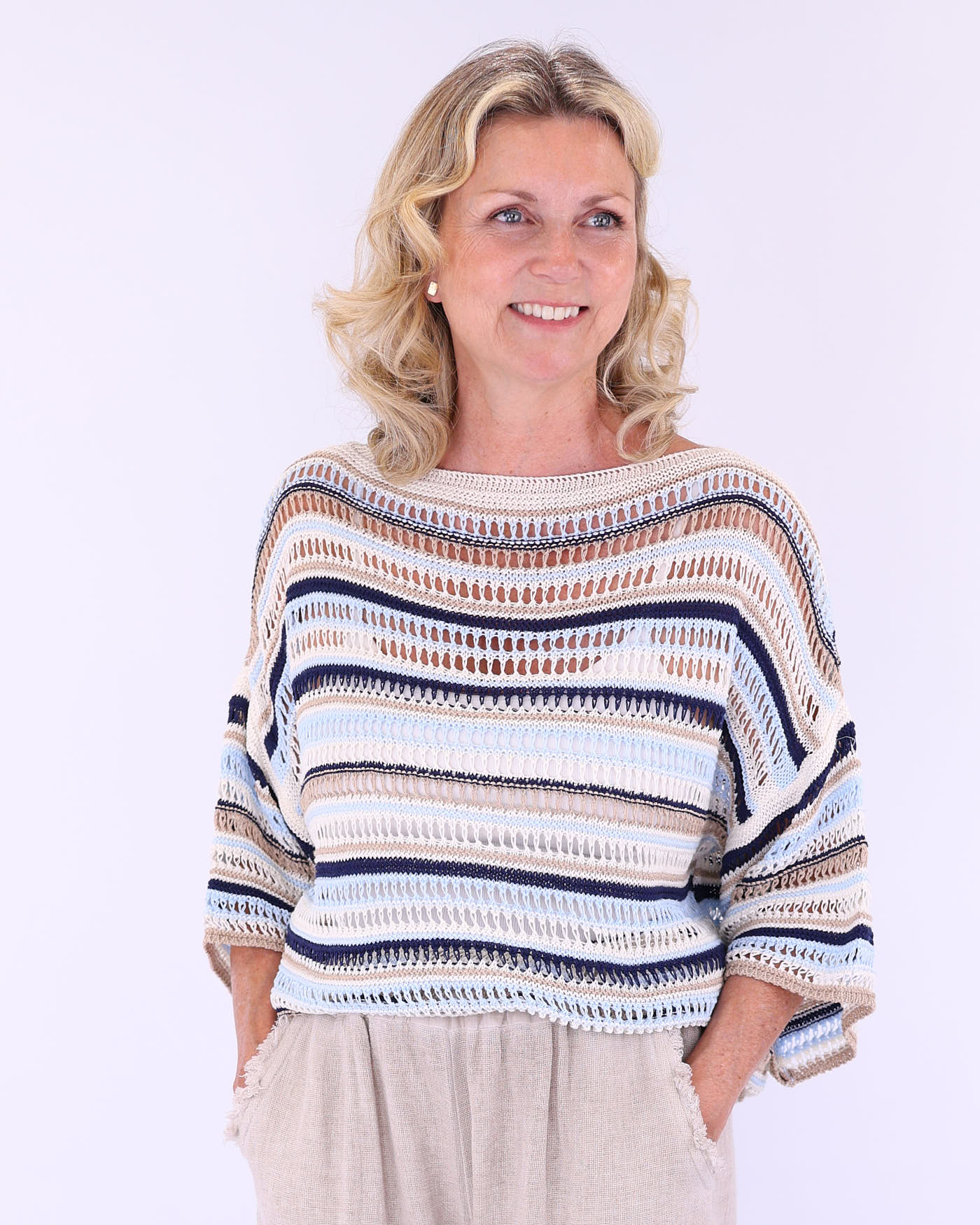 Cotton Blend Sienna Stripey Top