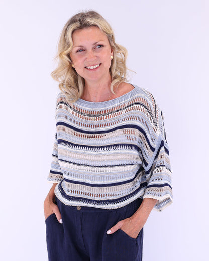 Cotton Blend Sienna Stripey Top
