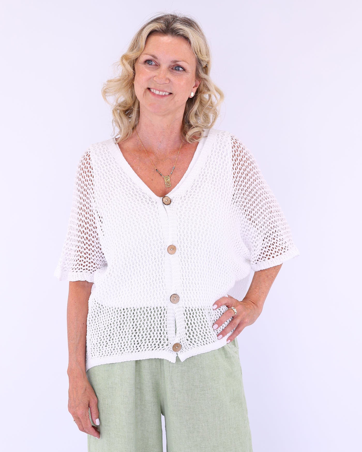 Cotton Blend V Neck Sleeveless T