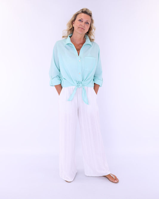 Cotton Straight Leg Trousers