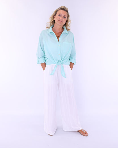 Cotton Straight Leg Trousers