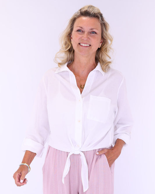 Cotton Tie Front Shirt