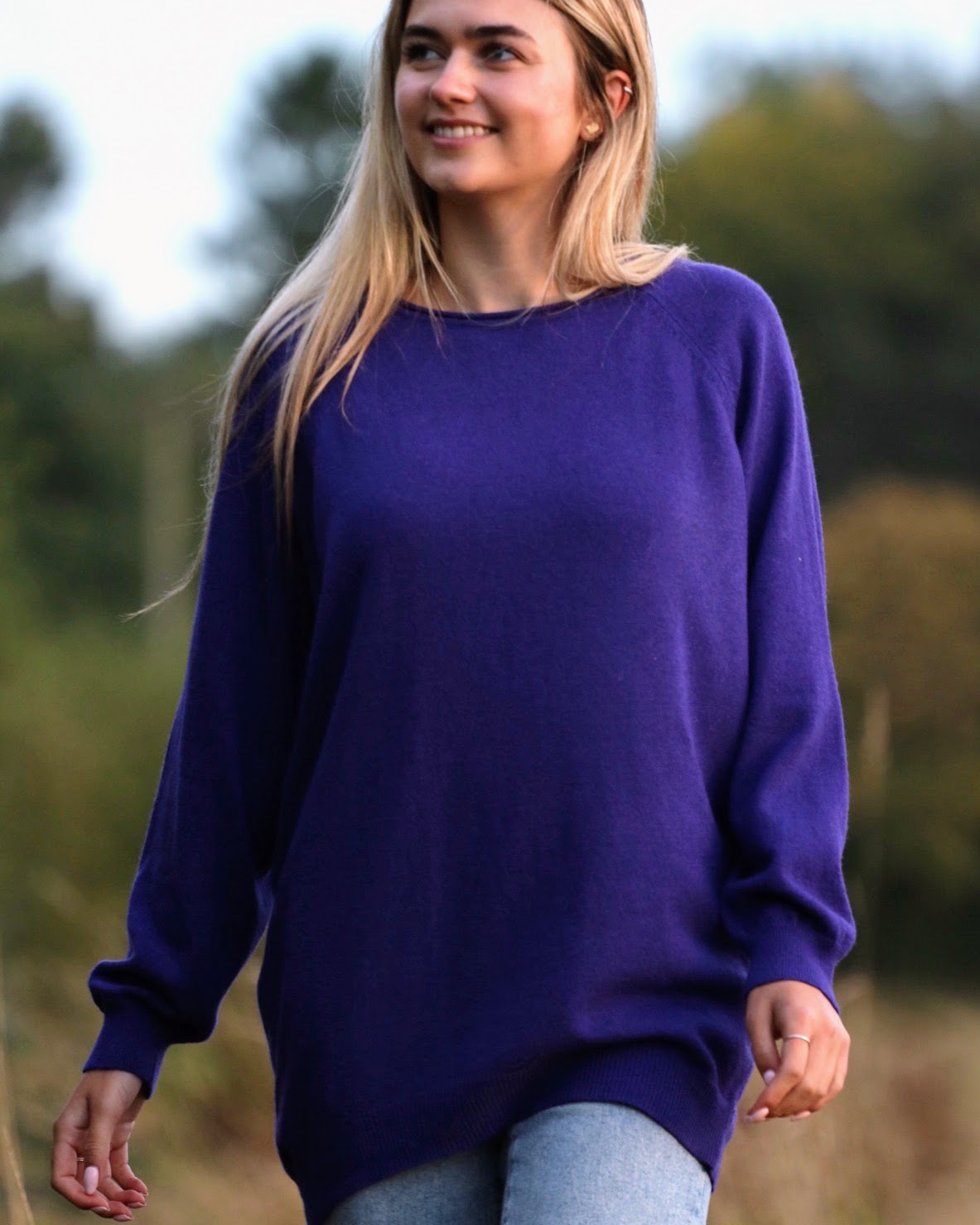 Cashmere Blend Raglan Sleeve Jumper