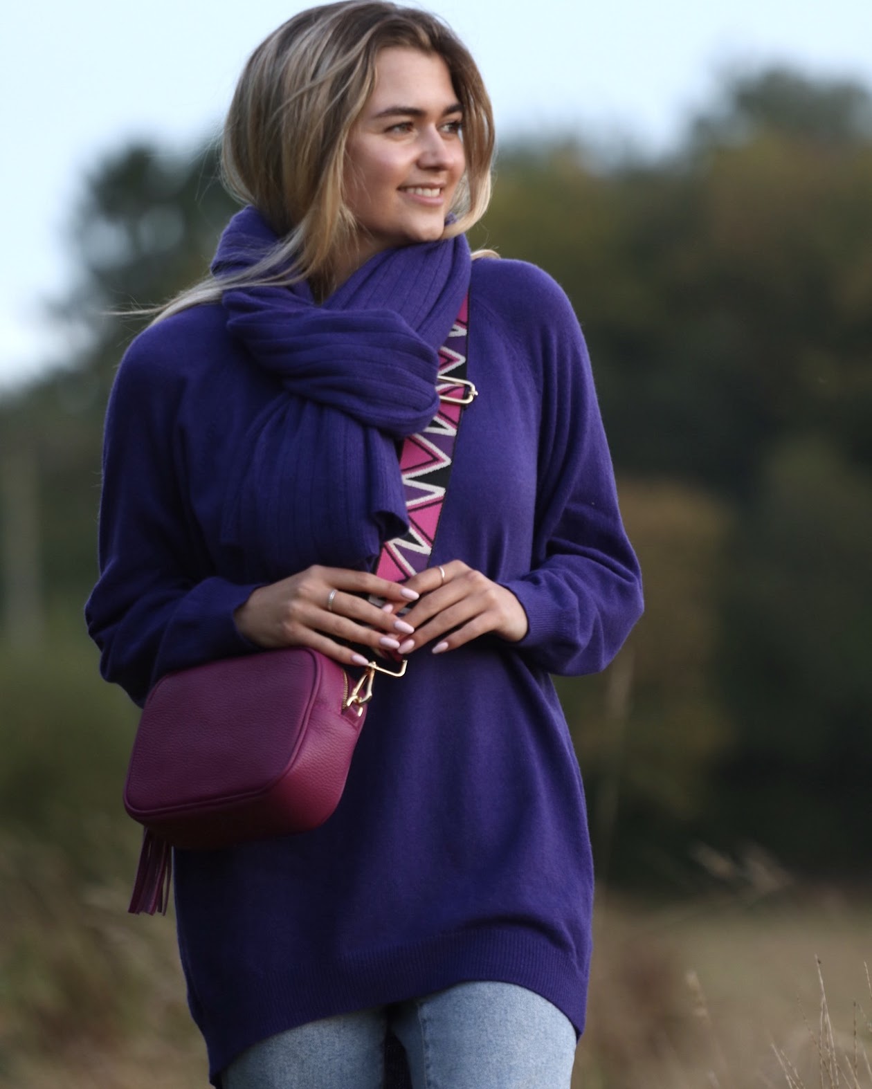 Cashmere Blend Raglan Sleeve Jumper