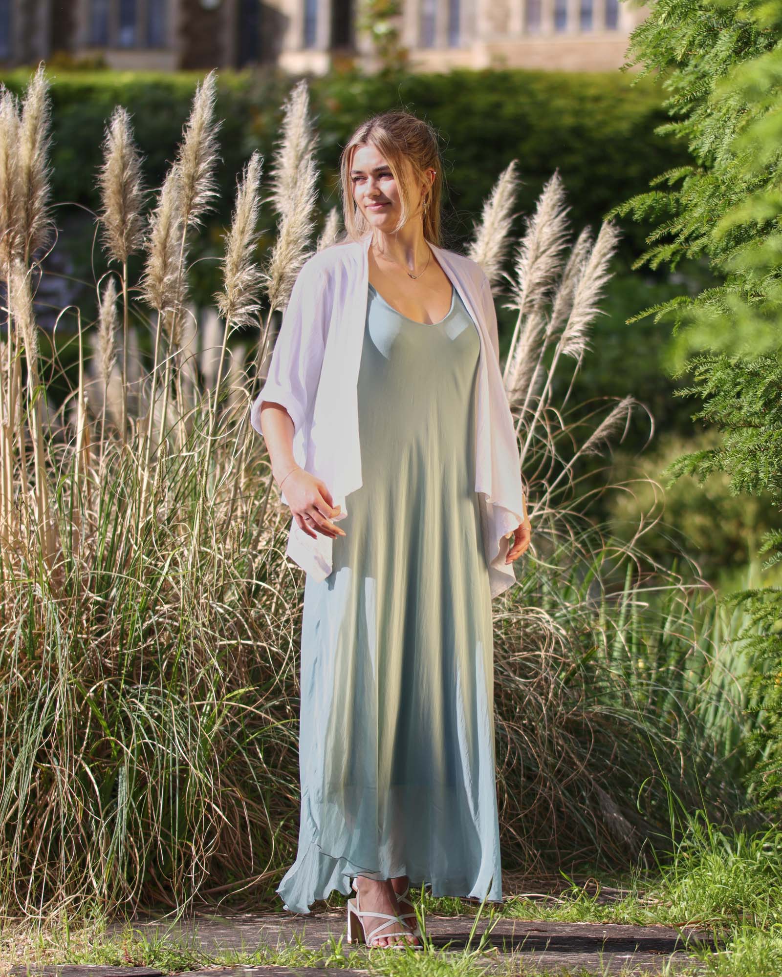 Linen and Cotton Blend Waterfall Front Cardi