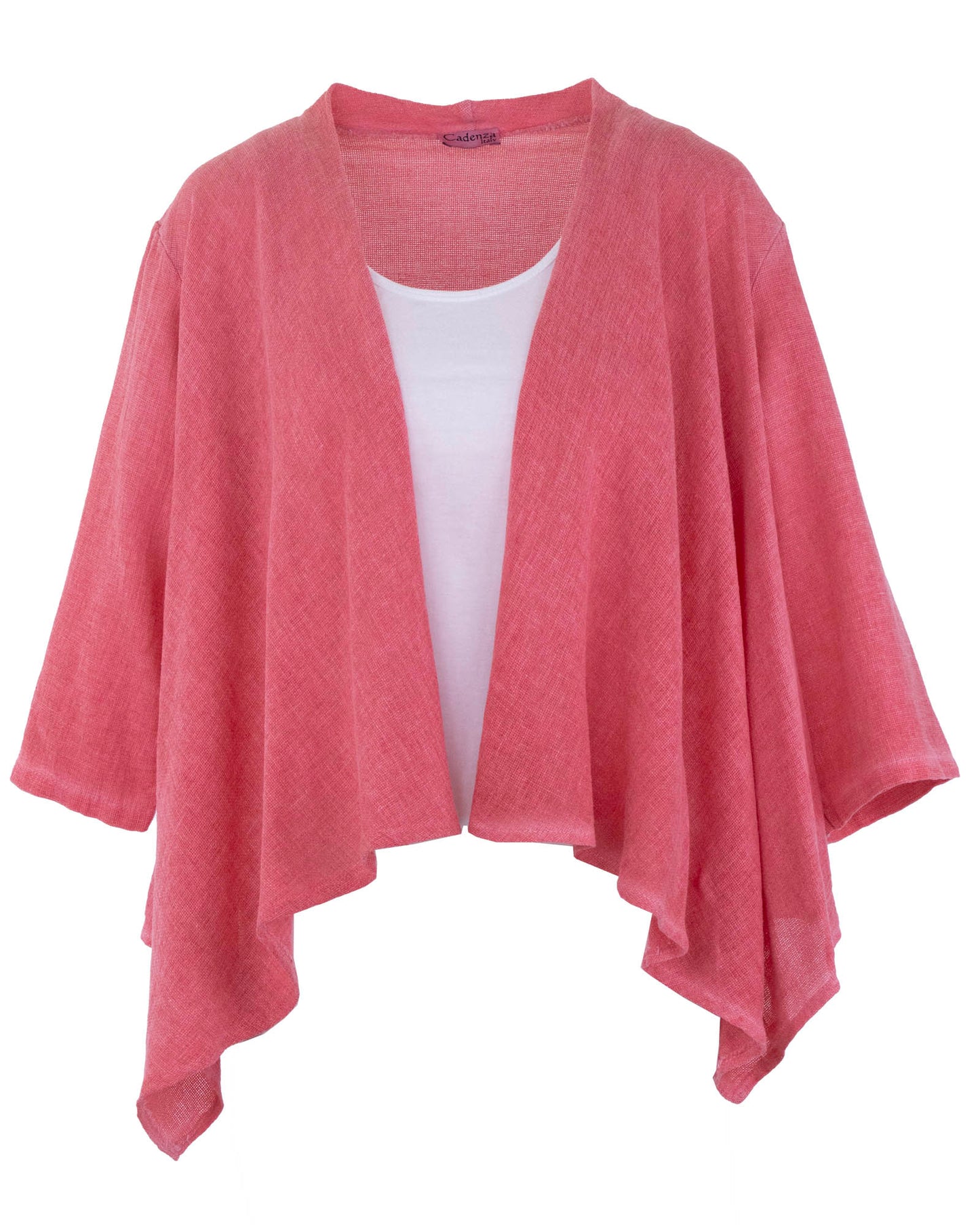 Linen and Cotton Blend Waterfall Front Cardi