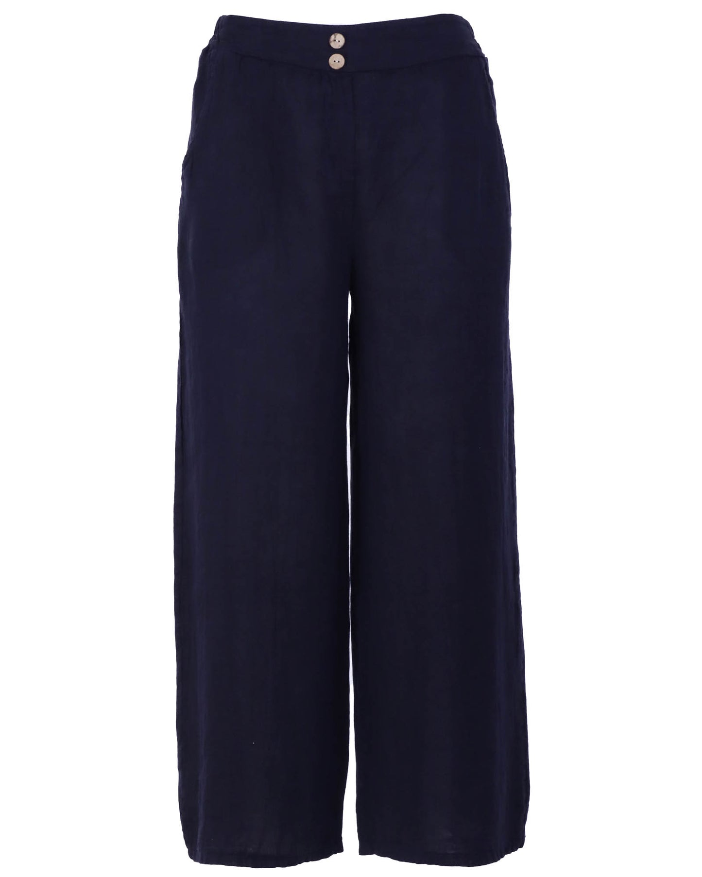 Wide Straight Leg Linen Trousers