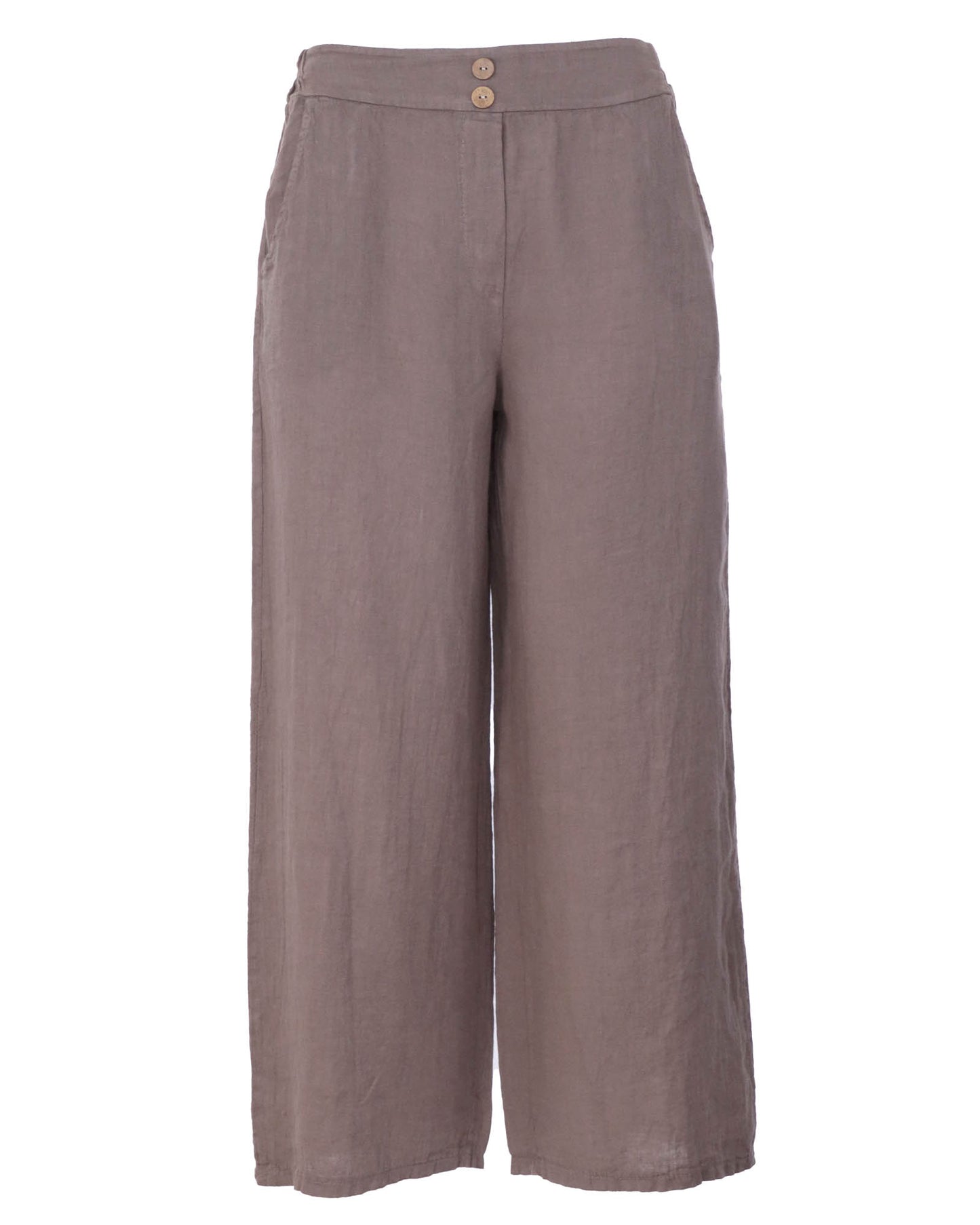 Wide Straight Leg Linen Trousers