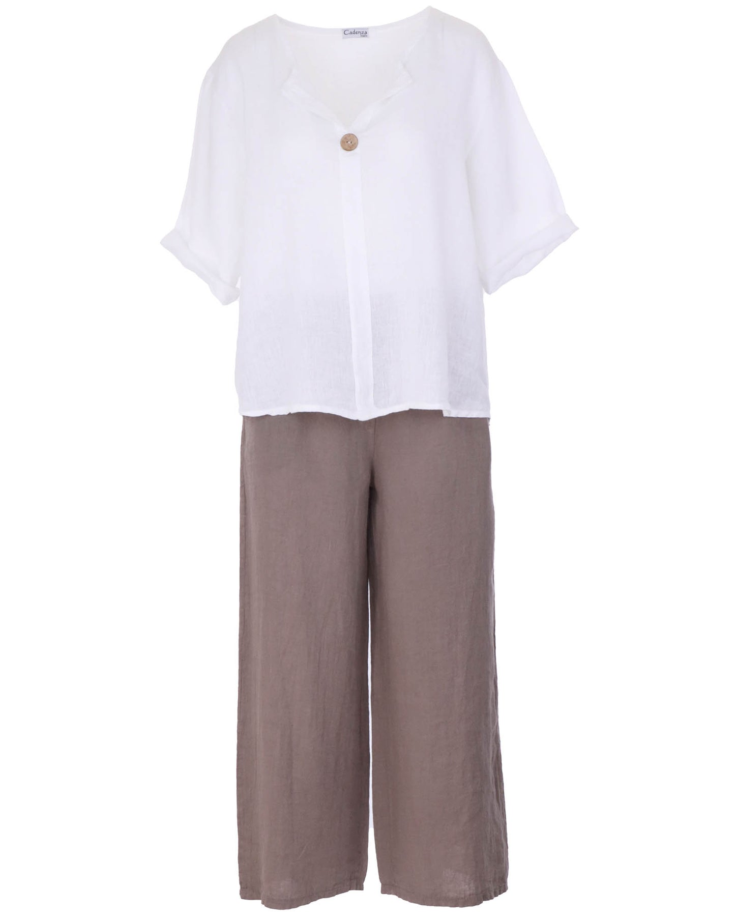 Wide Straight Leg Linen Trousers