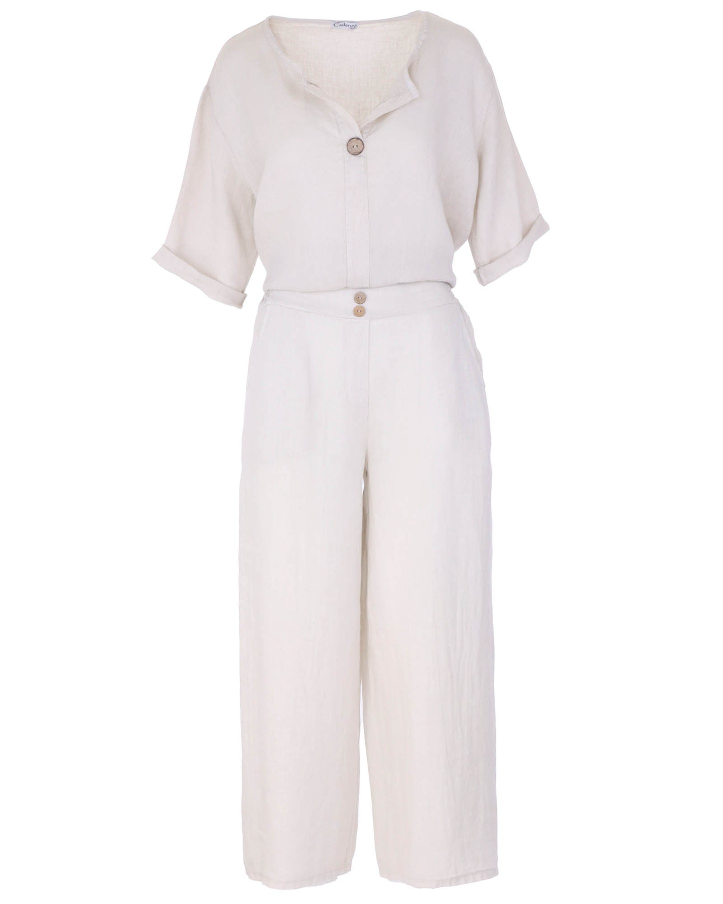 Wide Straight Leg Linen Trousers