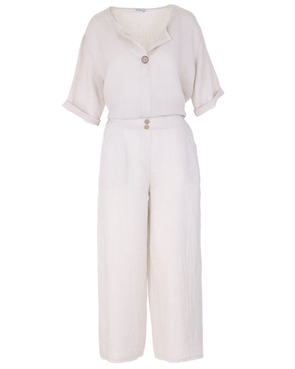 Wide Straight Leg Linen Trousers