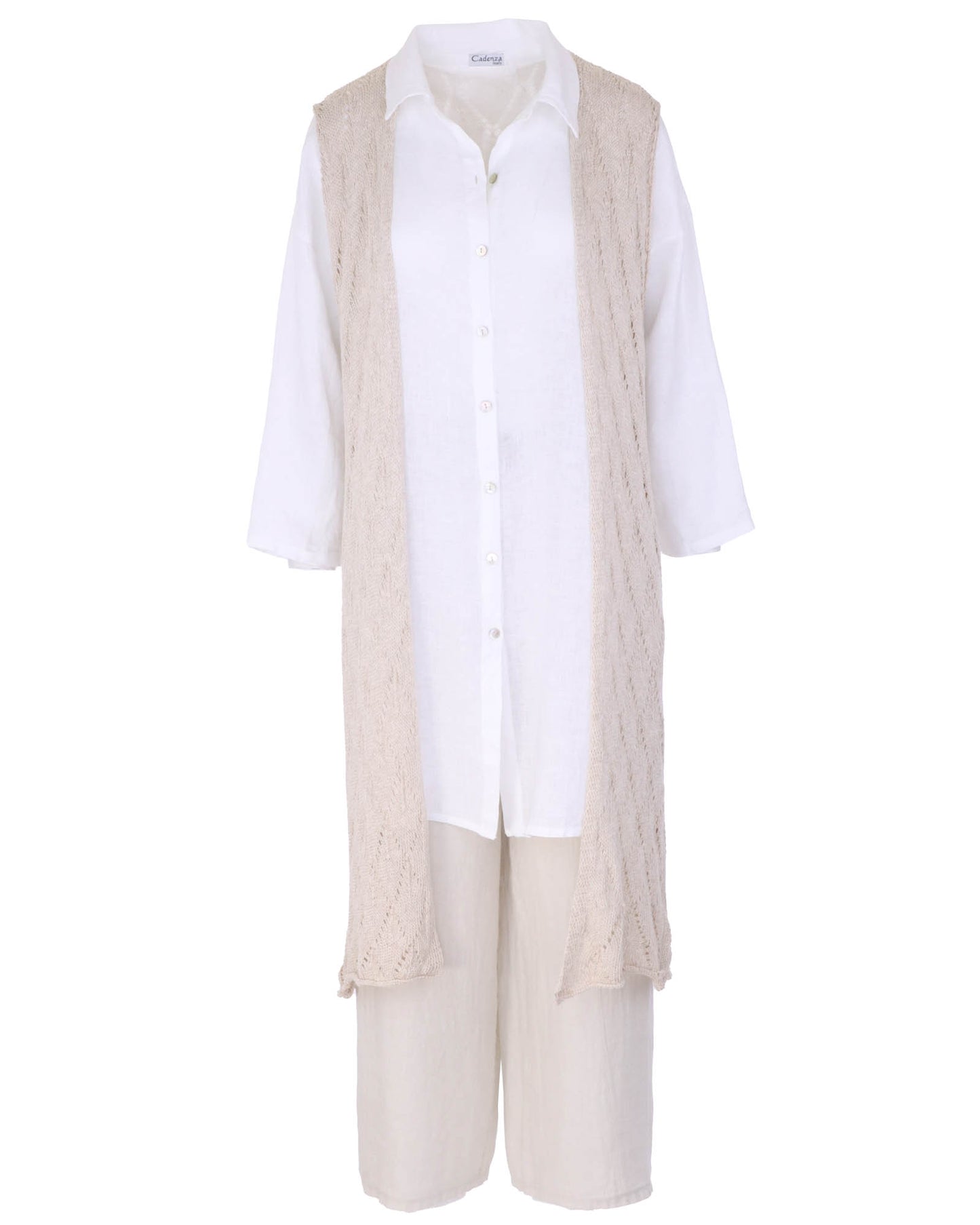 Cotton Blend Long Waistcoat