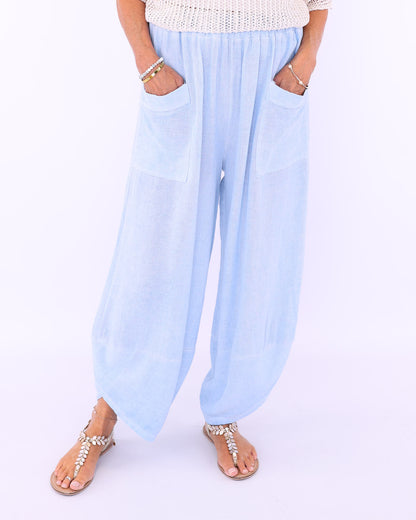 Linen and Cotton Blend Hareem Pants