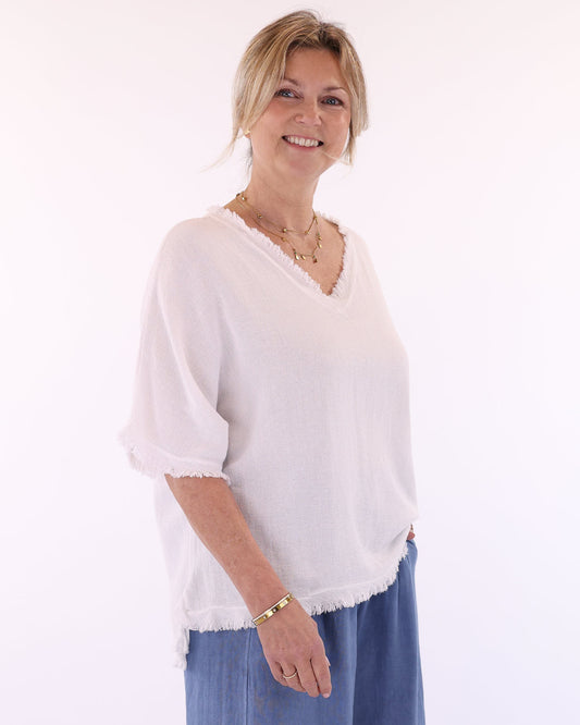 Linen and Cotton Frill Tunic