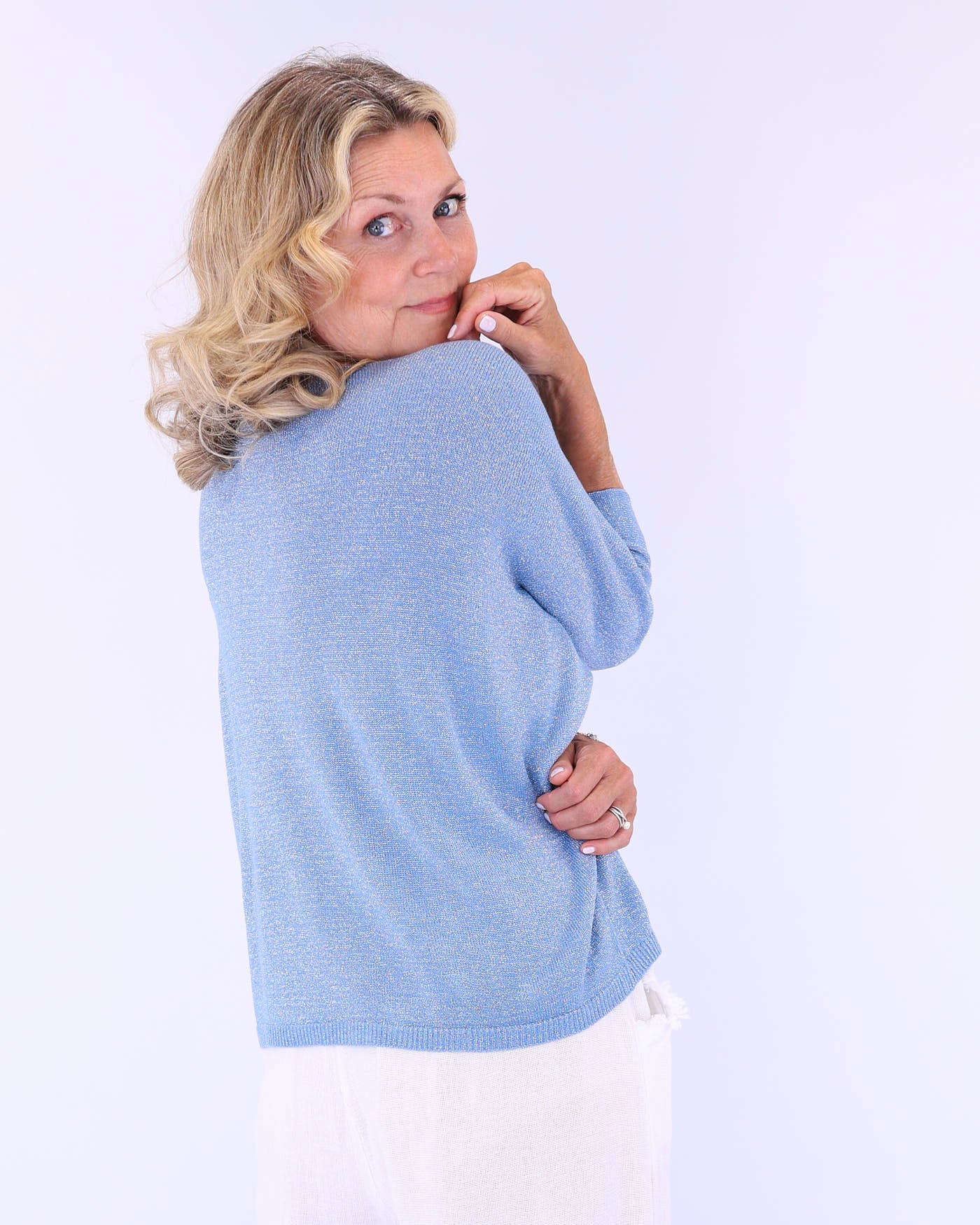 Modal Blend V Neck Sparkle Top