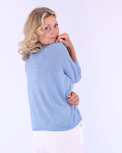 Modal Blend V Neck Sparkle Top