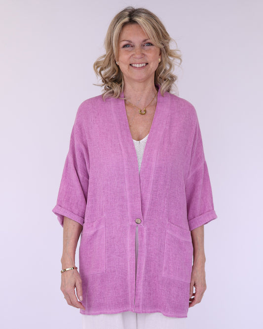 Linen and Cotton Blend Kimono