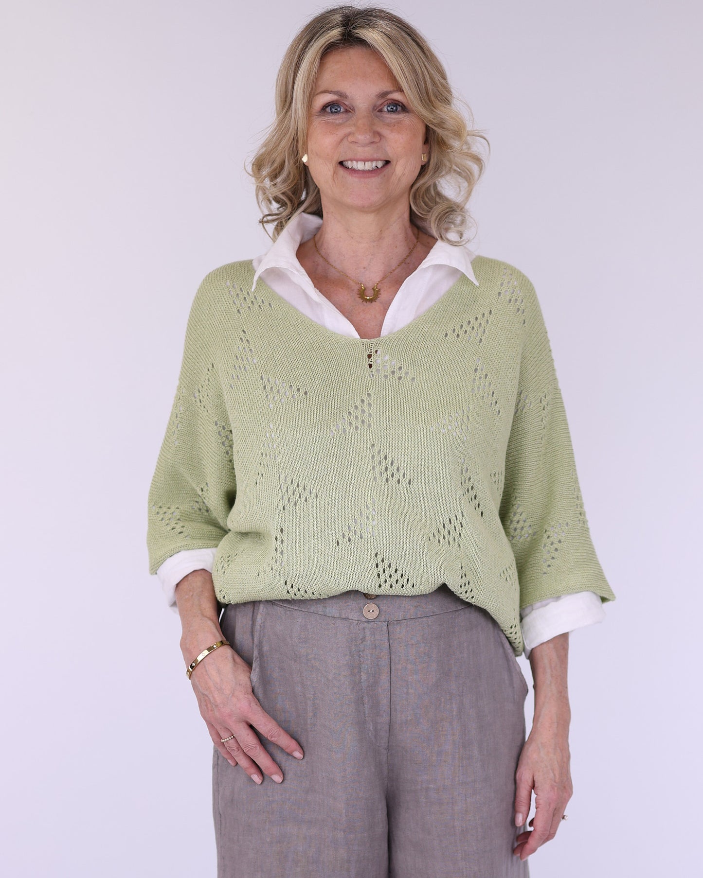Cotton Blend Patterned Tunic