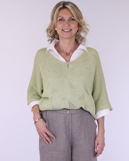 Cotton Blend Patterned Tunic