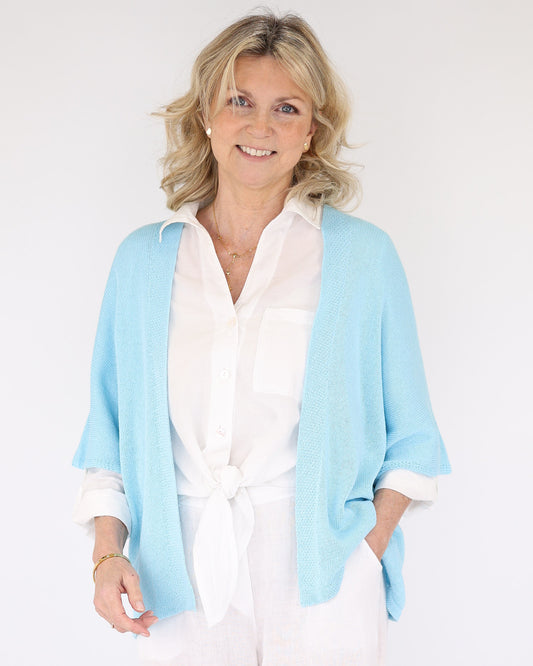 Cotton Blend Short Kimono