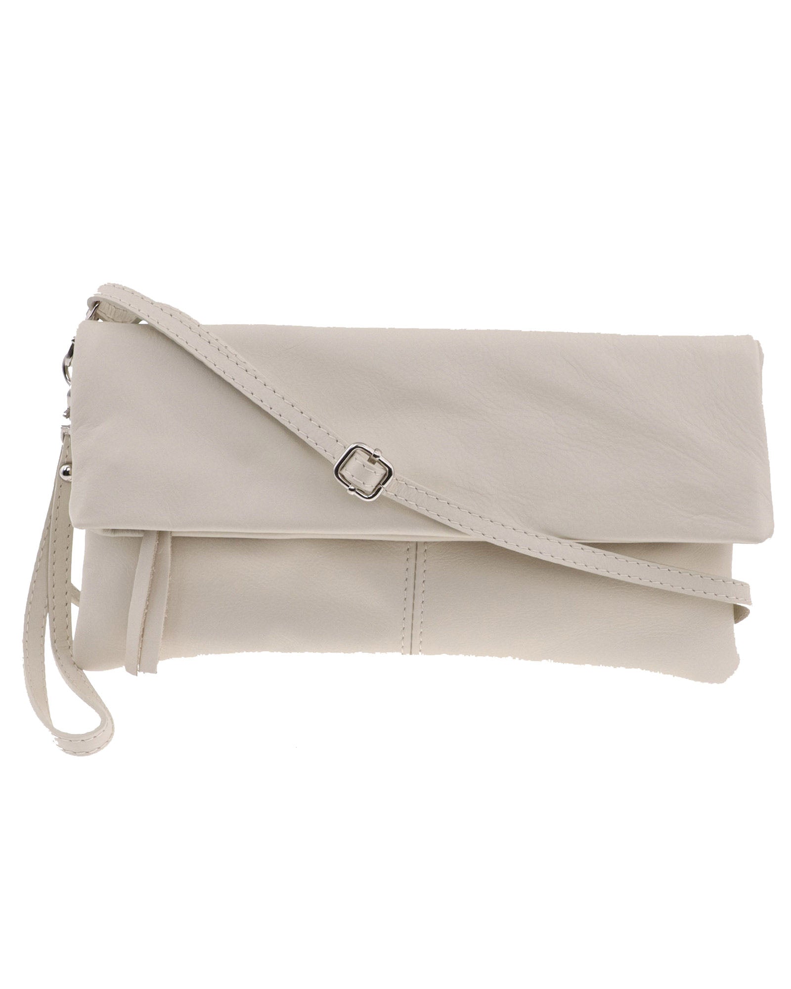 Smart Leather Foldover Clutch Bag Cadenza Italy