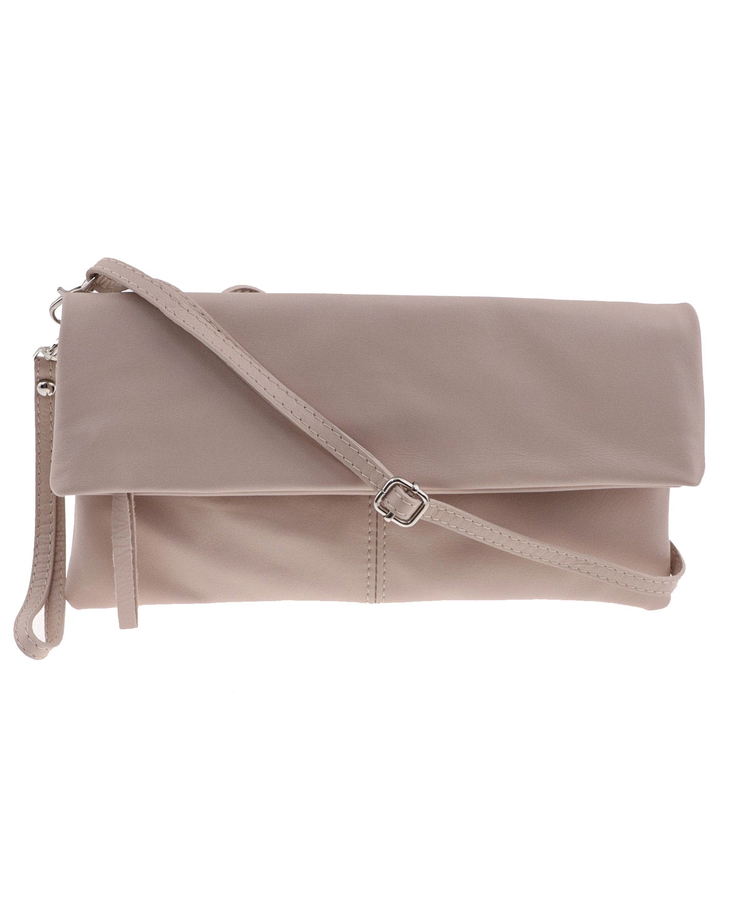 Smart Leather Foldover Clutch Bag