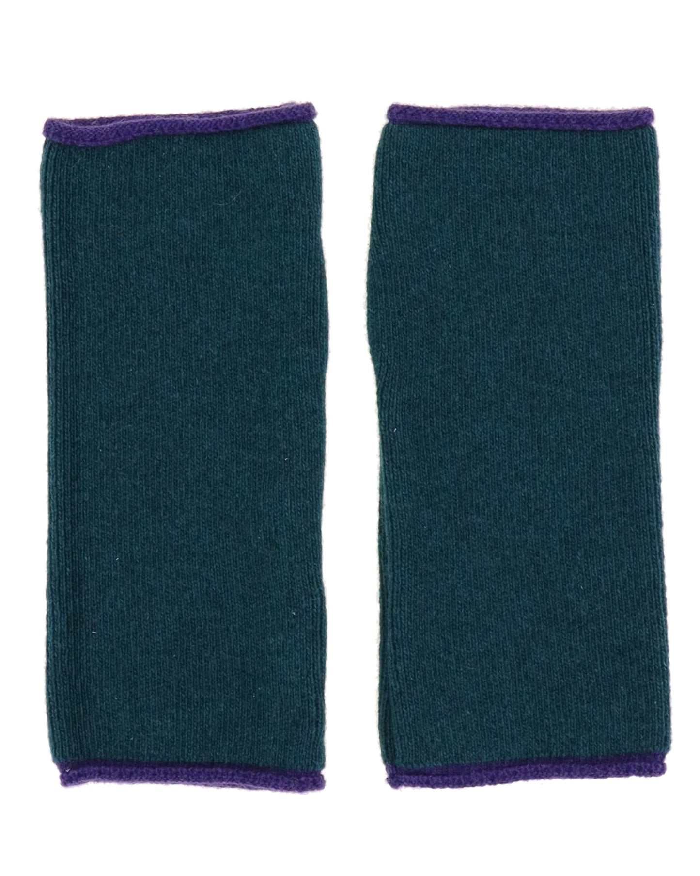 Cashmere Blend Contrast Edge Wrist Warmers