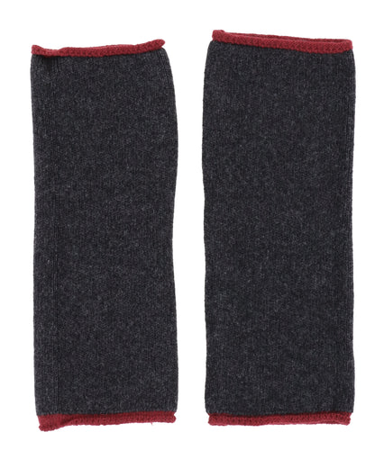 Cashmere Blend Contrast Edge Wrist Warmers