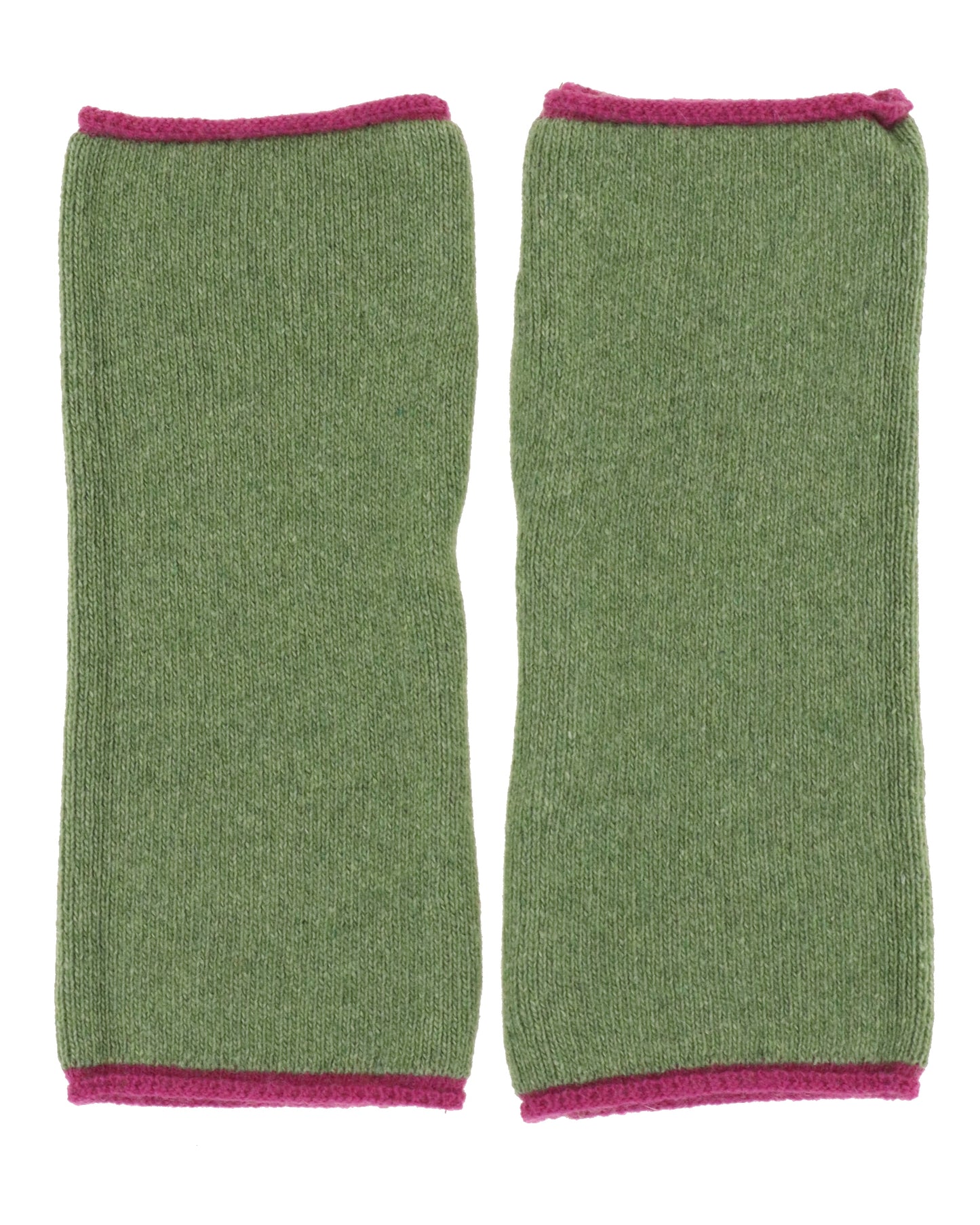 Cashmere Blend Contrast Edge Wrist Warmers