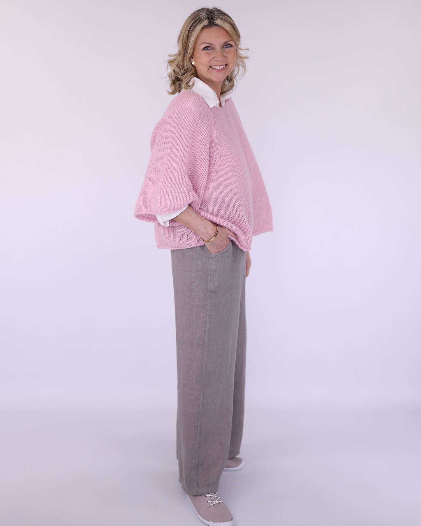 Wide Straight Leg Linen Trousers