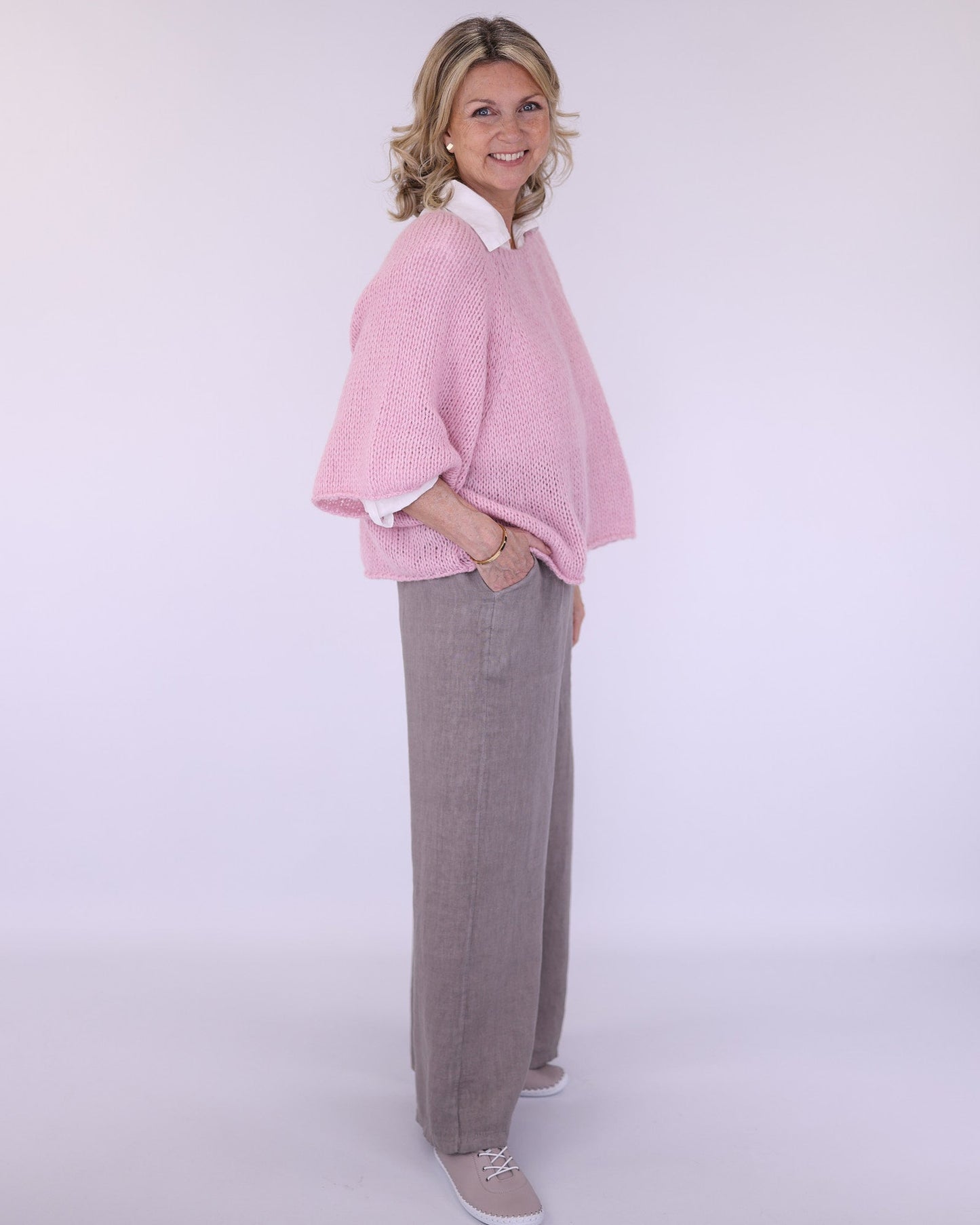 Wide Straight Leg Linen Trousers