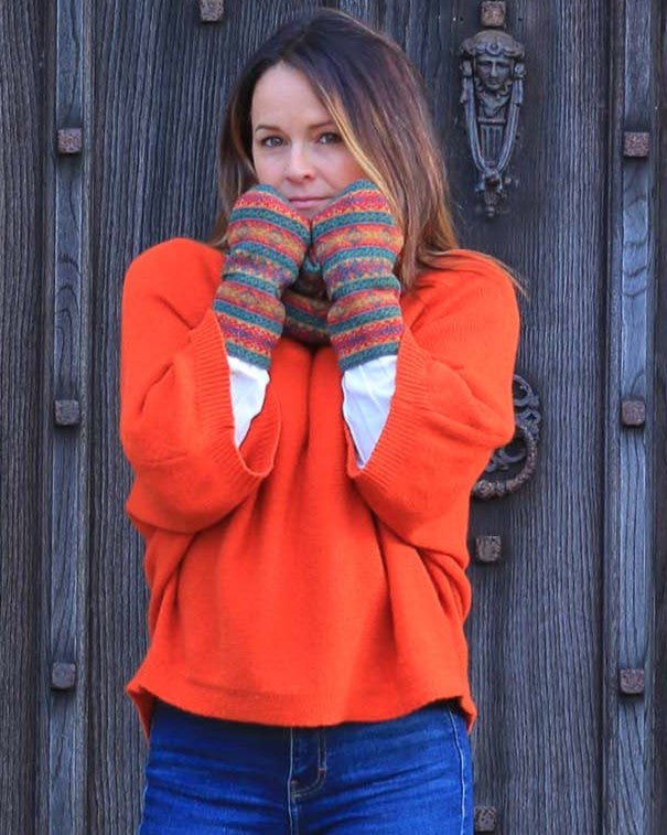 Cashmere Blend Fairisle Wrist Warmers