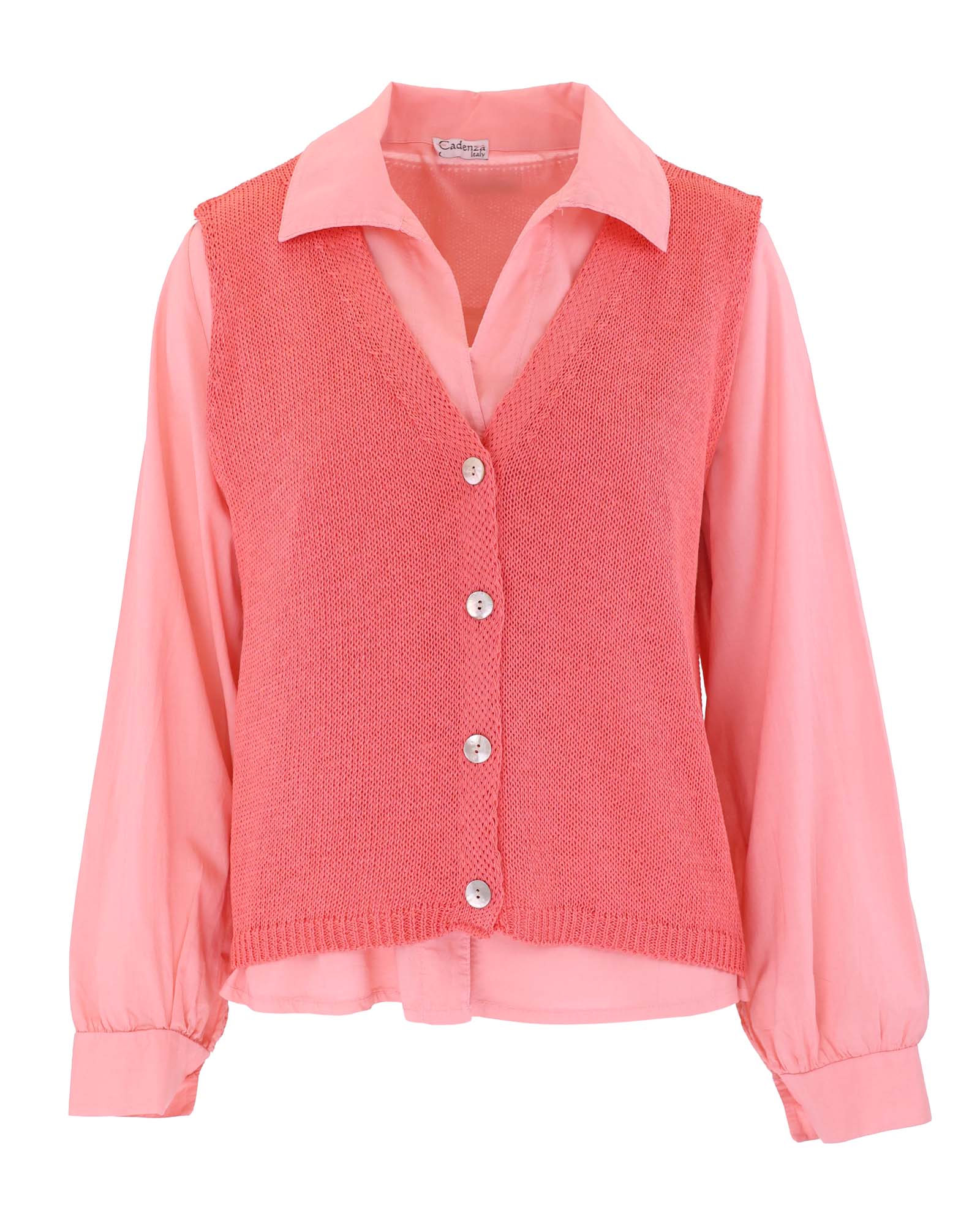 Cotton Blend Button Waistcoat