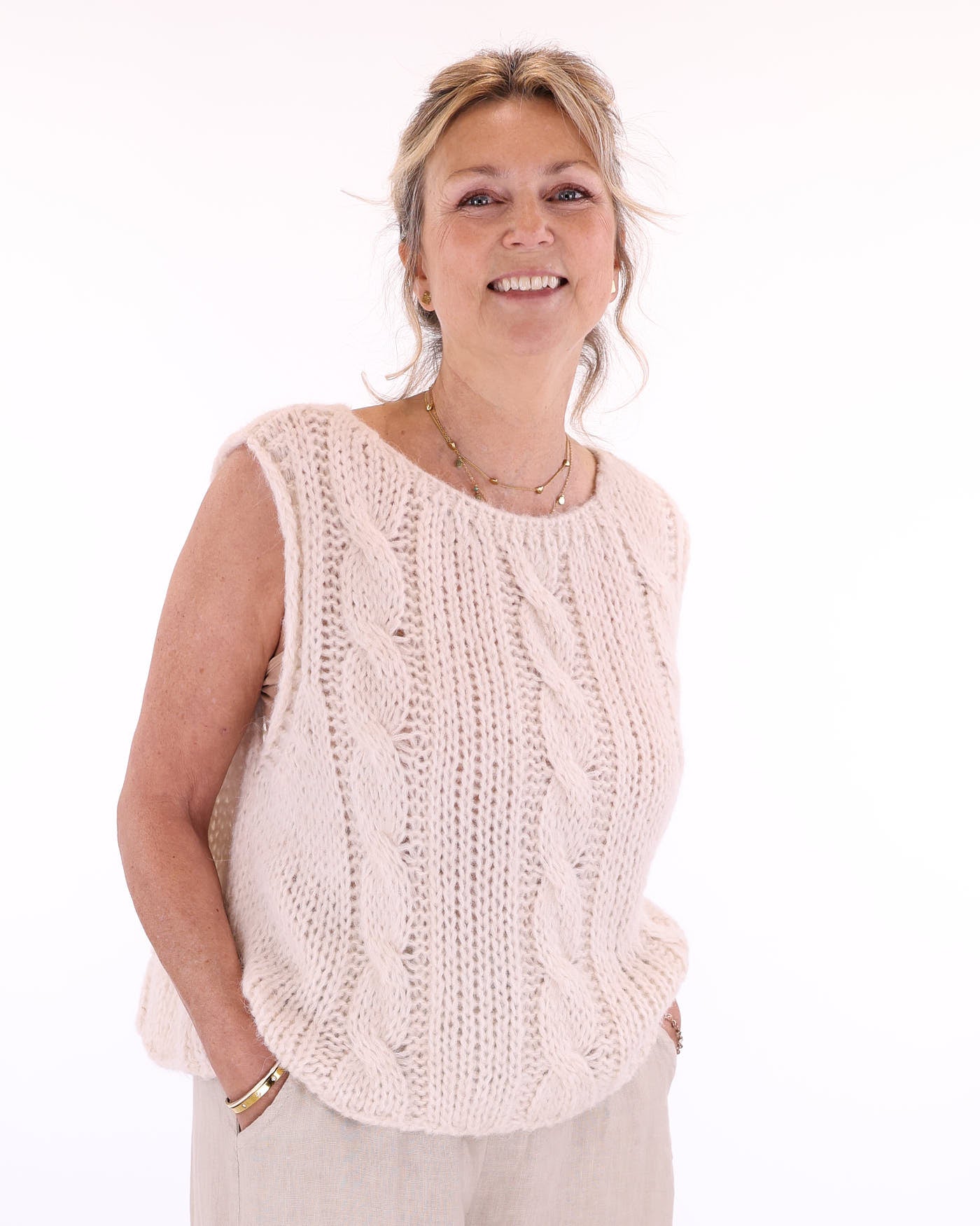 Alpaca Blend Cable Tank Top – Cadenza Italy