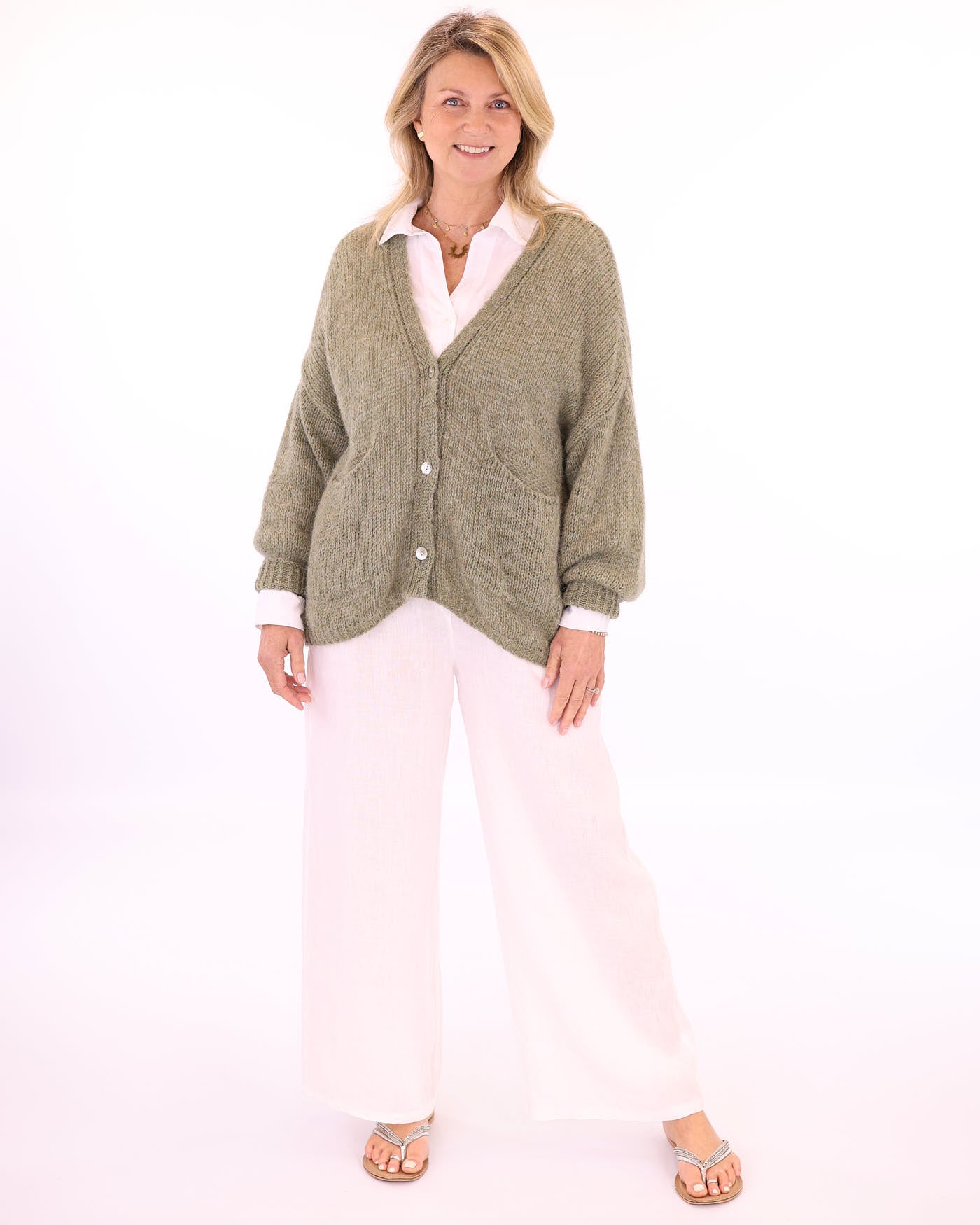 Wide Straight Leg Linen Trousers