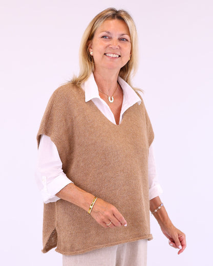 Alpaca Blend V Neck Tunic