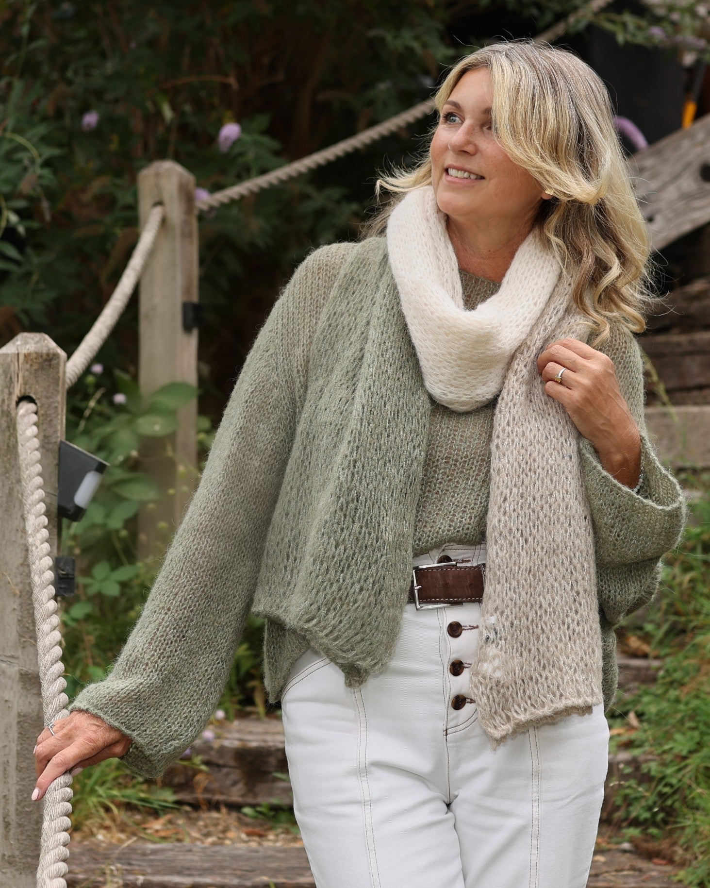 Alpaca Blend Colour Block Scarf
